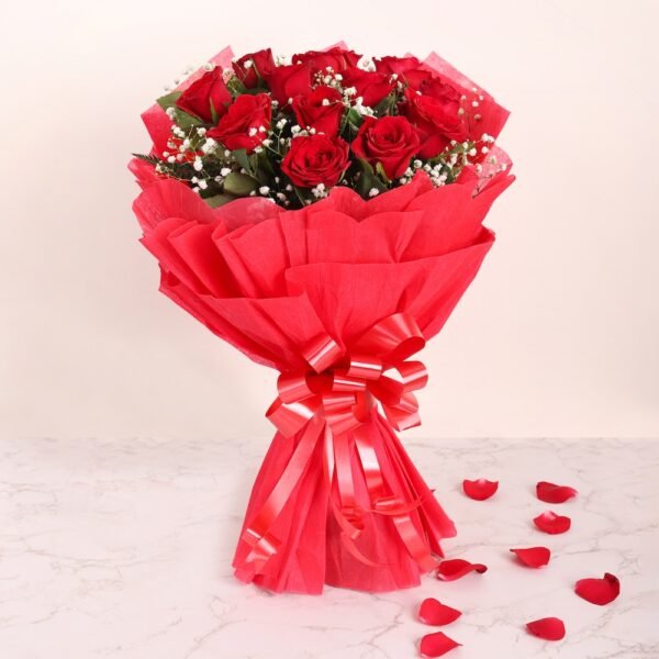 Romantic Bunch Of Red Roses - Image 4