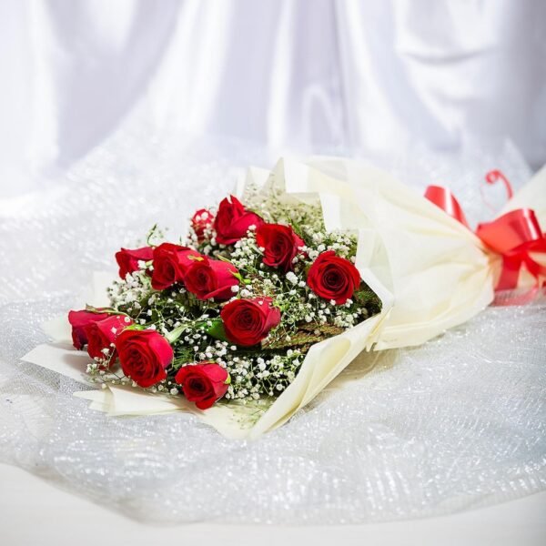 12 Red Roses Bouquet - Image 3