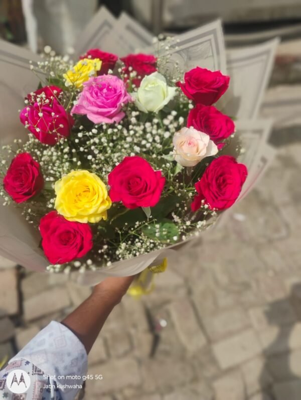 Mixed Flower Bouquet Wrapped in Korean Paper - Image 2