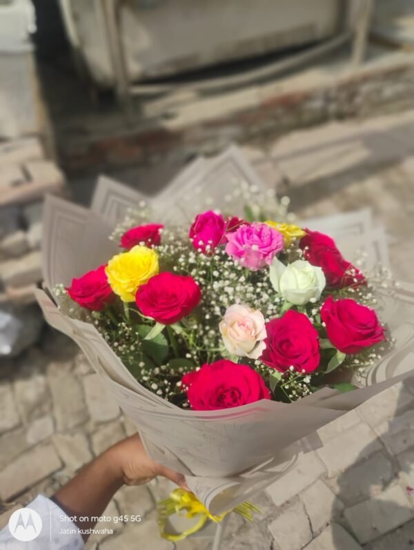 Mixed Flower Bouquet Wrapped in Korean Paper - Image 4