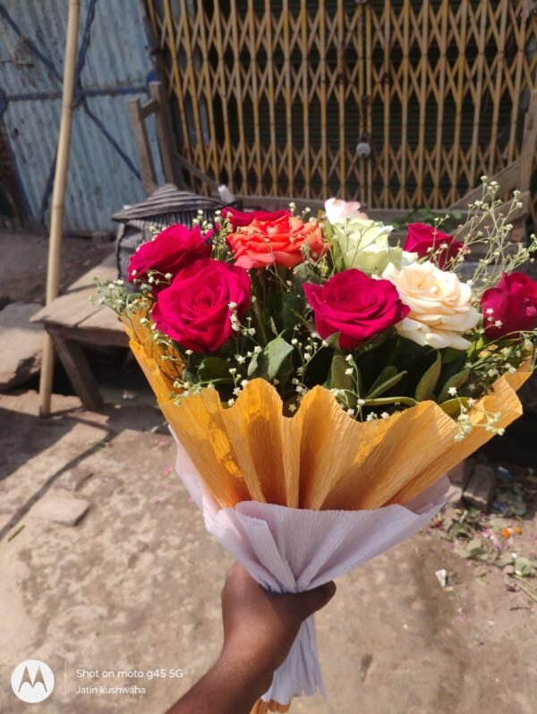 Mixed Color Rose Bouquet – A Symphony of Emotions - Image 3
